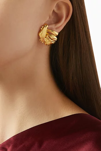 Una Earrings in 21kt Gold-plated Brass