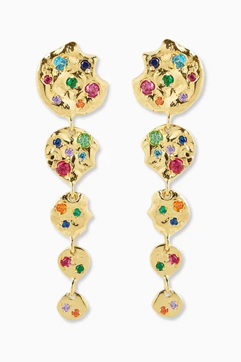 Cascading Drop Earrings in Plated Metal