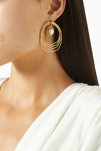 Swirled Hoop Earrings in Plated Metal