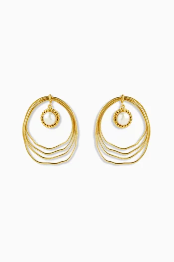 Swirled Hoop Earrings in Plated Metal