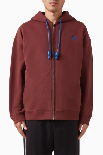 كنزة بغطاء رأس ورباط تضييق بلون مغاير