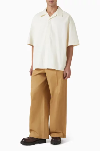 قميص بقصة مربعة قطن بوبلين