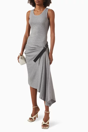 Asymmetric Belted Dress