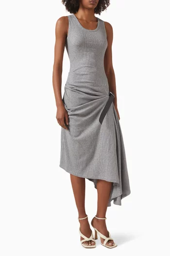 Asymmetric Belted Dress