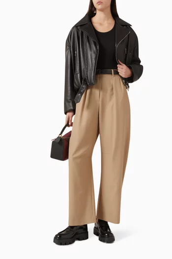 جاكيت بايكر جلد ماعز نابا