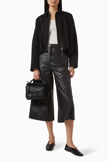 Cropped Pants in Leather