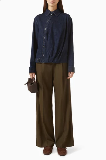 قميص بدرابيه دينم