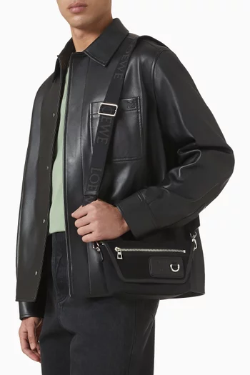 Mini Flex Messenger Bag in Canvas & Suede