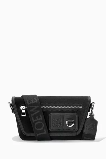 Mini Flex Messenger Bag in Canvas & Suede