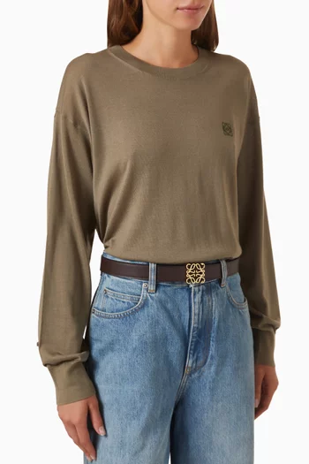 Anagram Reversible Belt in Leather