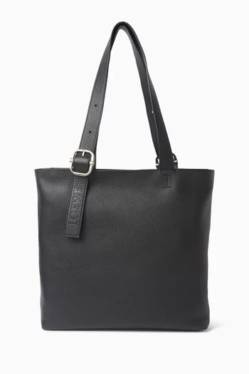 Loop Zipped Tote Bag in Soft Grained Calfskin