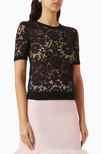 سترة بأجزاء دانتيل مزيج قطن