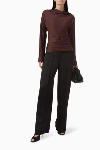 Victoria Draped Top in Satin