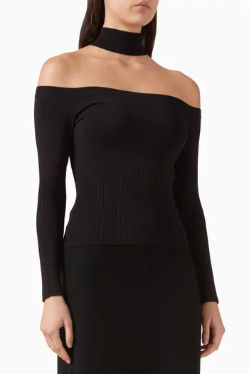 بلوزة ليلا بأكتاف مكشوفة مزيج رايون