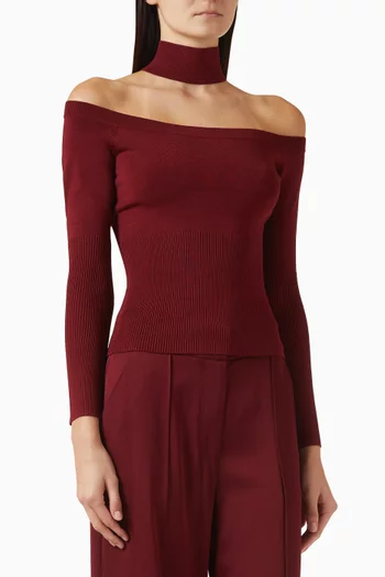 بلوزة ليلا بأكتاف مكشوفة مزيج رايون