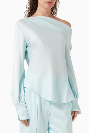 بلوزة آليس بكتف مكشوف ستان