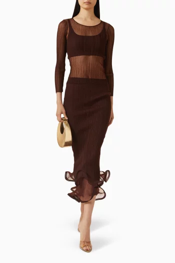 Kelso Knit Skirt in Sheer Plissé