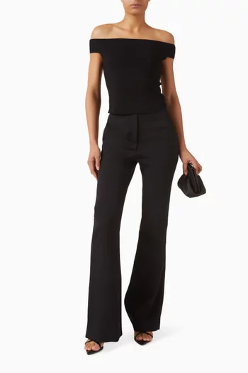 بلوزة دالتون بأكتاف مكشوفة مزيج رايون