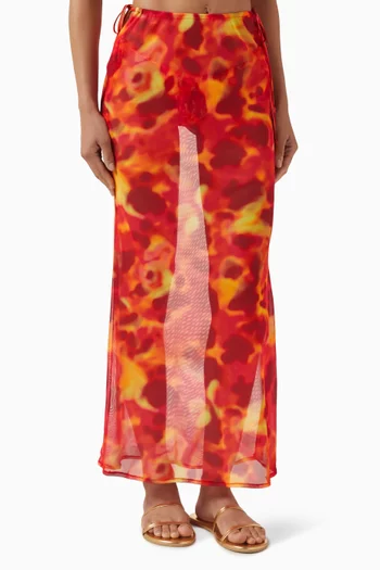 تنورة ديلينا طويلة قماش شبكي