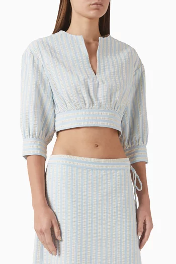 Noralie Crop Shirt in Cotton Blend