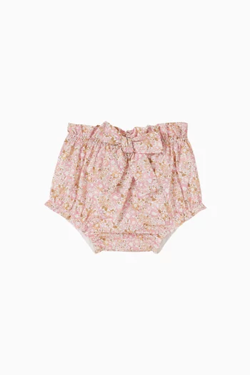 سروال تحتي بعقدة وزهور نيلي