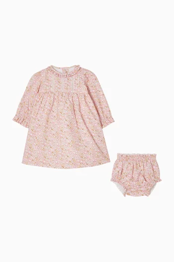 فستان نيلي دانتيل وزهور 