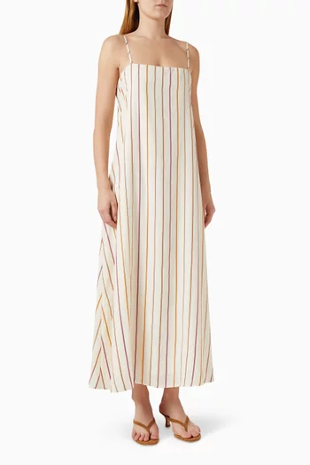 Striped Strappy Maxi Dress