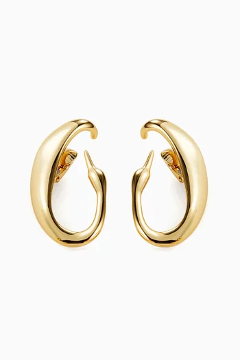 Egret Climber Earrings in 14kt Gold-plated Brass