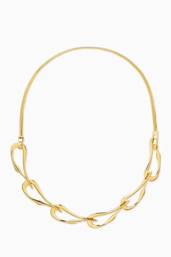 Egret Collar Necklace in 14kt Gold-plated Brass