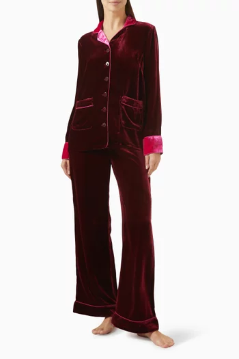 Clara Pyjama Set in Silk-velvet