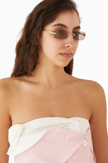 Rectangle Sunglasses in Metal