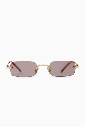 Rectangle Sunglasses in Metal