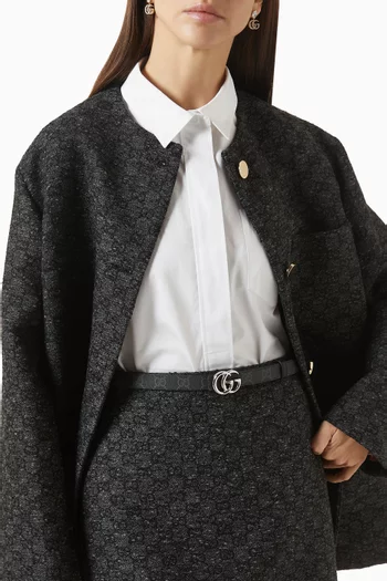 حزام مارمونت بوجهين وشعار حرفي GG جلد وقنب