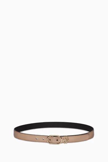 حزام بإبزيم بيضاوي جلد