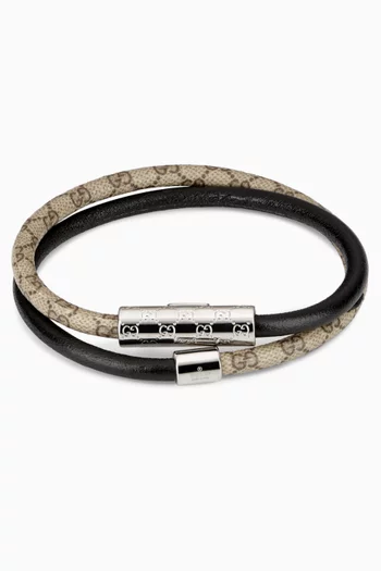 سوار بطبقتين ونقشة حرفي GG جلد وقنب