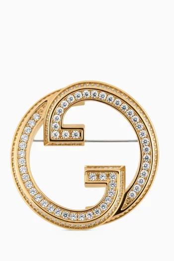 بروش بلوندي مرصع بالكريستال نحاس