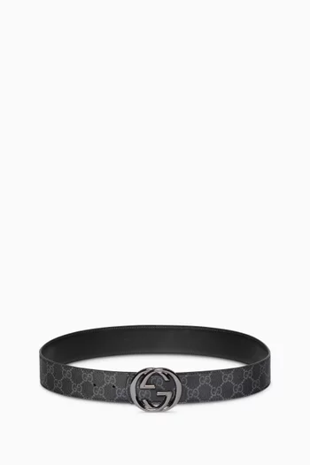 حزام بوجهين ومشبك حرفي GG المتداخلين ونقشة سوبريم قنب