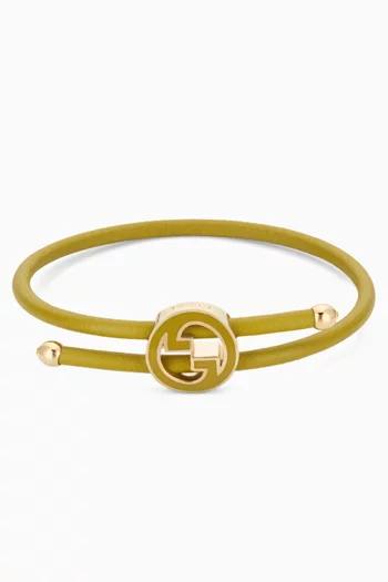 سوار بشعار حرفي GG مطلي بالمينا جلد