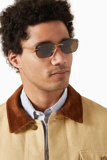 نظارة شمسية بإطار غير منتظم معدن