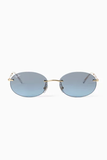 Oval Sunglasses in Metal