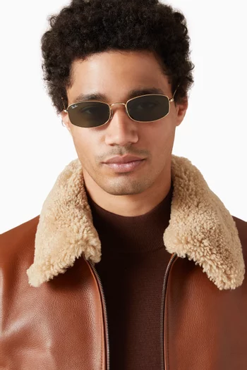 نظارة شمسية بإطار غير منتظم معدن