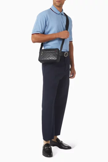 GG Emblem Shoulder Bag in Leather