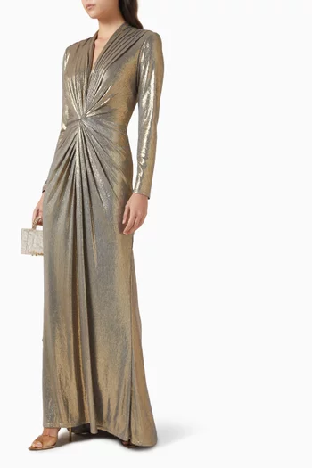 Drape Gown in Metallic-jersey