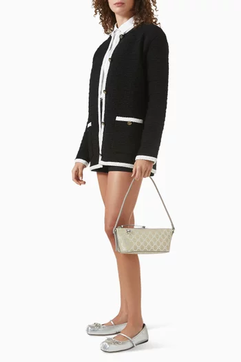 حقيبة كتف صغيرة بشعار حرفي GG