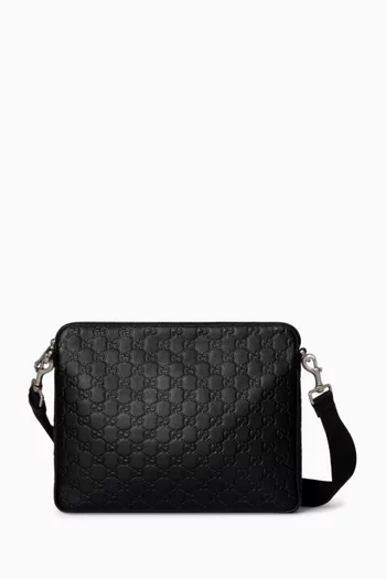 Medium GG Emblem Crossbody Bag in Leather