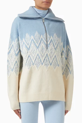 Hedda Fairisle Half-zip Sweater in Knit