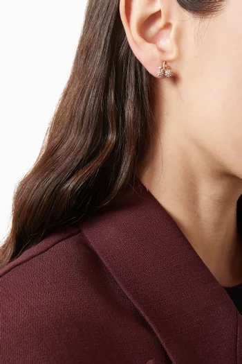 أقراط بتصميم كرز مرصعة بأحجار بافيه نحاس مطلي