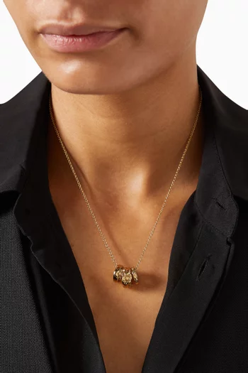 قلادة قصيرة بدلاية رونديل مجدولة نحاس مطلي