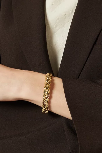 سوار بمفصلة وتصميم مجدول نحاس مطلي