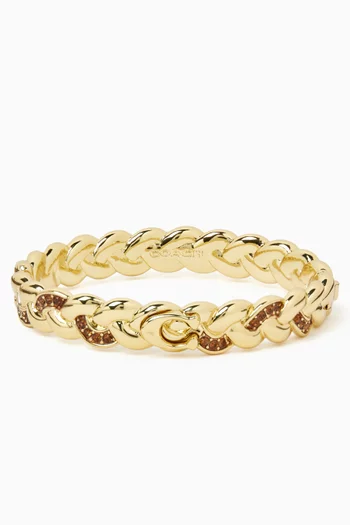 سوار بمفصلة وتصميم مجدول نحاس مطلي